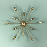 24" Midround Sputnik Wall Sconce Light Brushed Brass