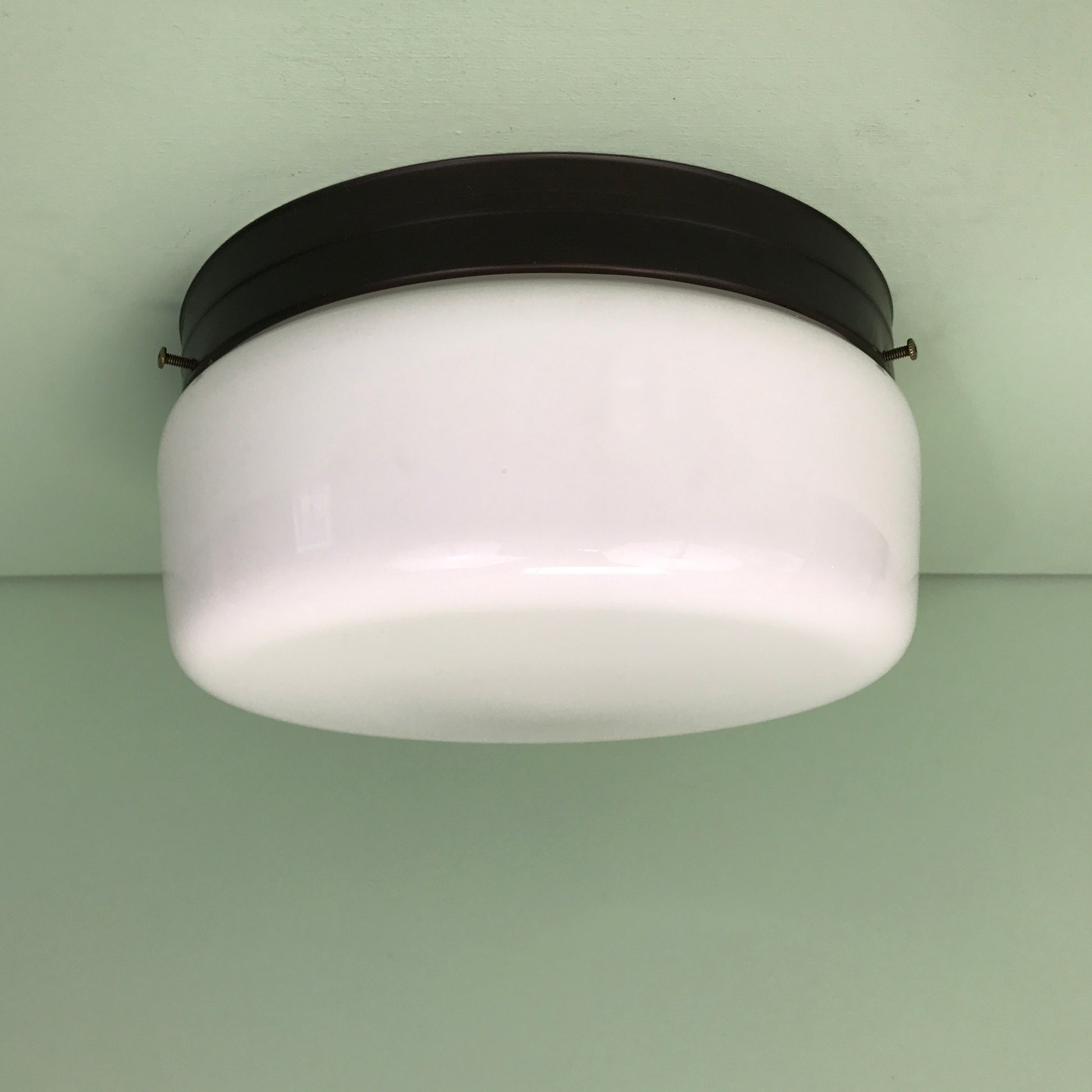 10" Classic Opal Glass Flush Mount Light Rubbed Bronze