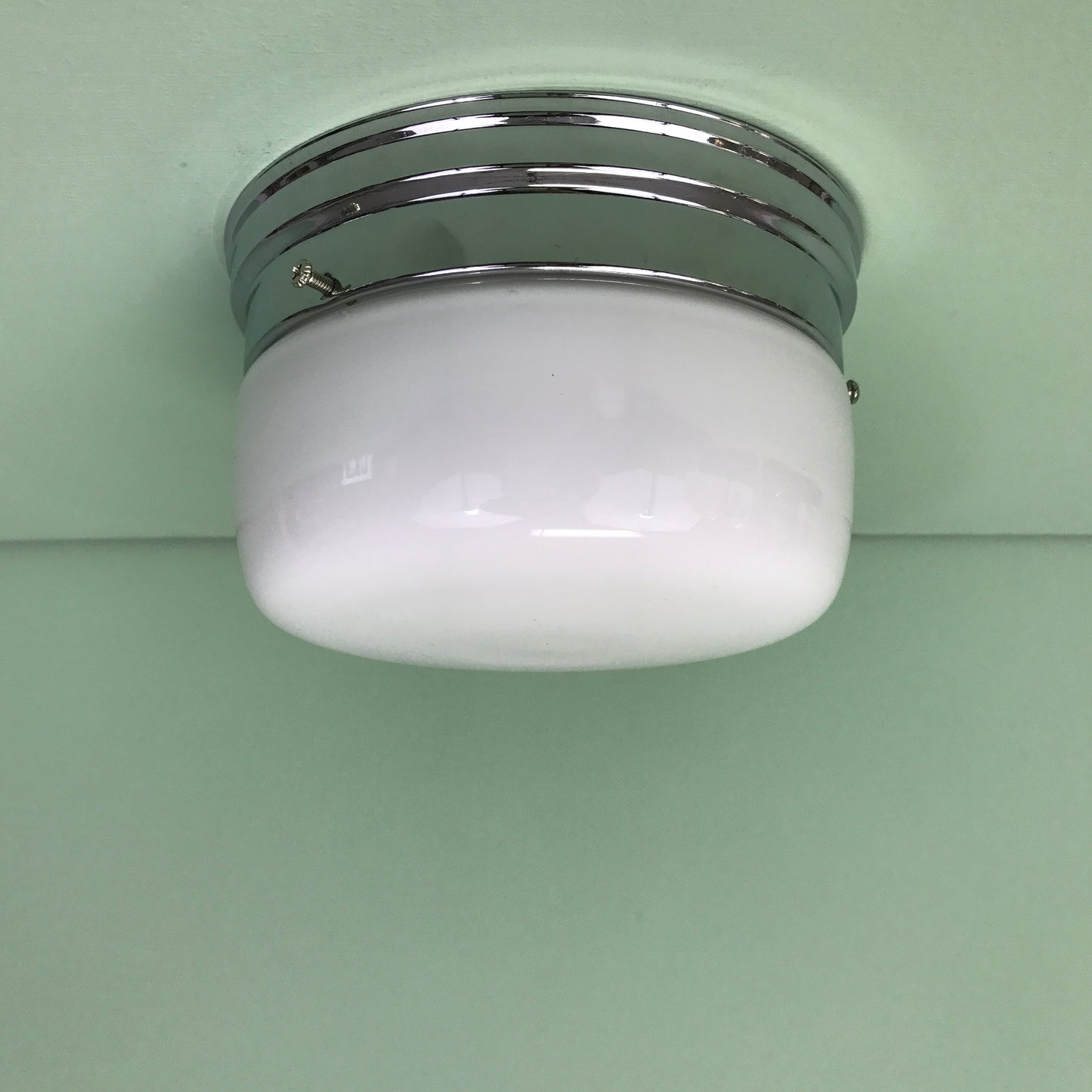 6" Classic Opal Glass Flush Mount Ceiling Light Chrome