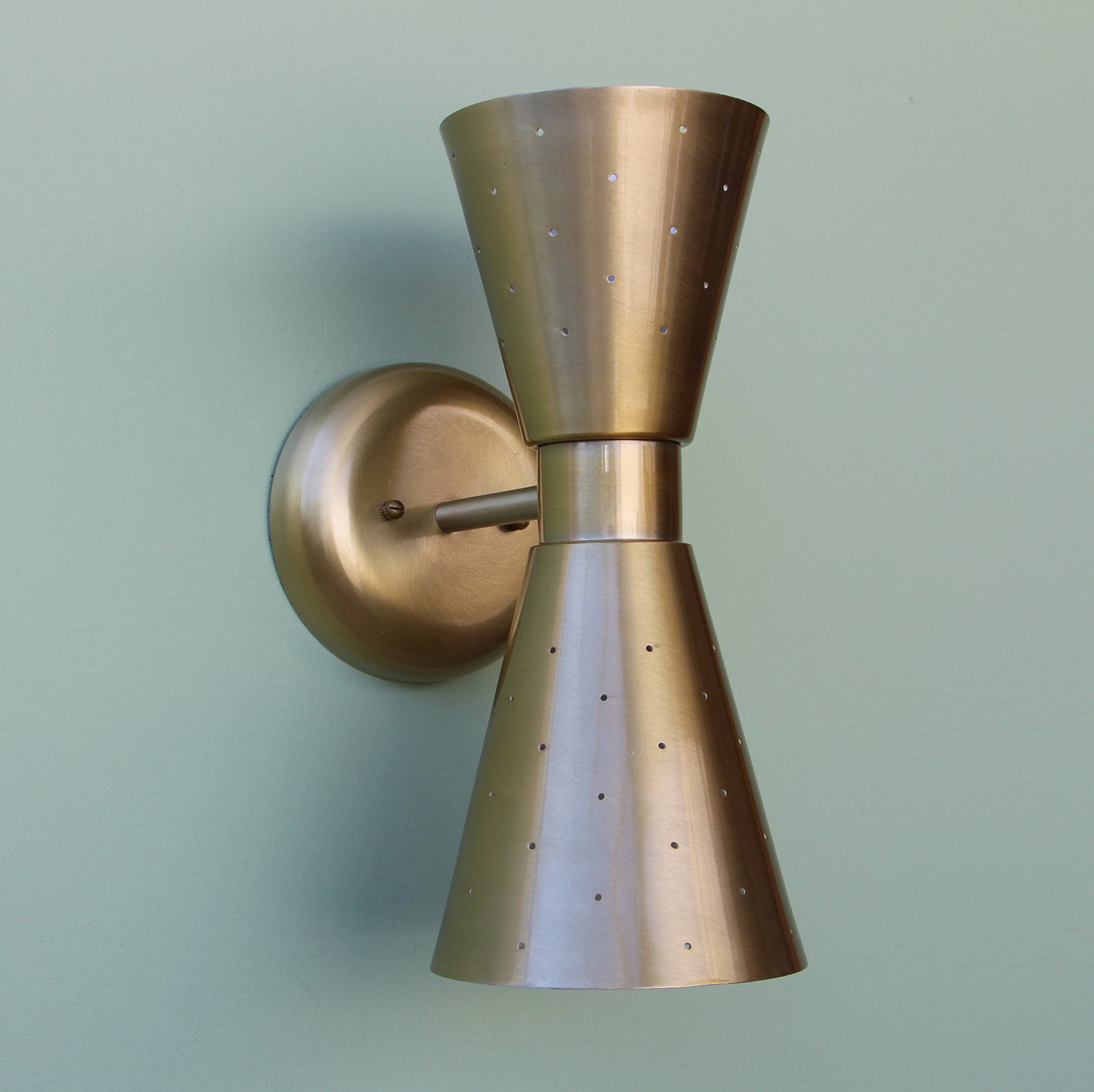 Midcentury Modern Dual Cone Pinhole Interior Wall Sconce