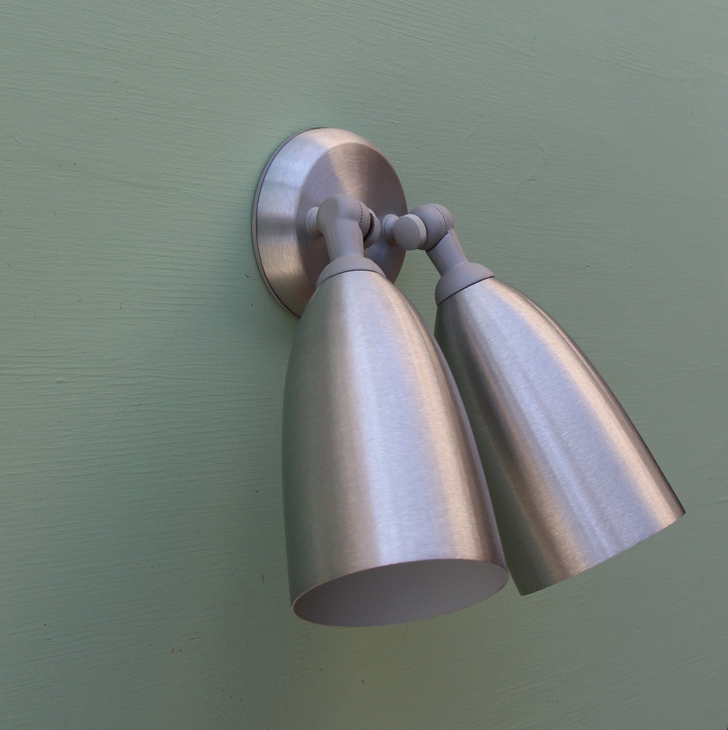 Remcraft 2074 Exterior Double Bullet Wall Sconce Satin Aluminum