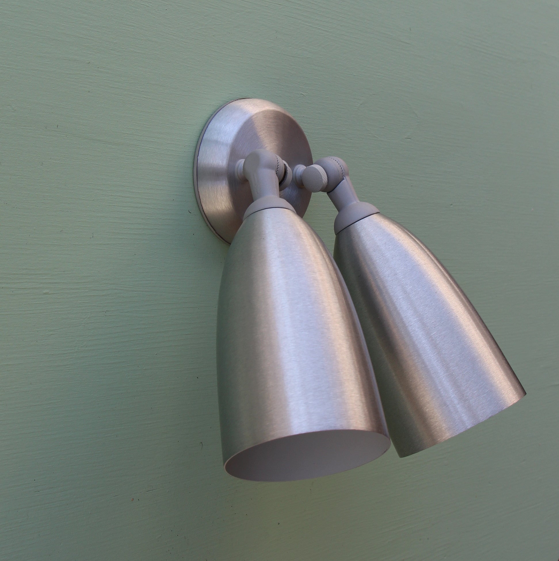 Remcraft 2074 Exterior Double Bullet Wall Sconce Satin Aluminum