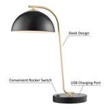 Roden Modern Desk Lamp with USB Port by Light Source - Midcentury Modern Lighting by Practical Props