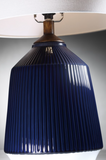Saratoga Modern Striped Ceramic Table Lamp with Linen Drum Shade by Lite Source