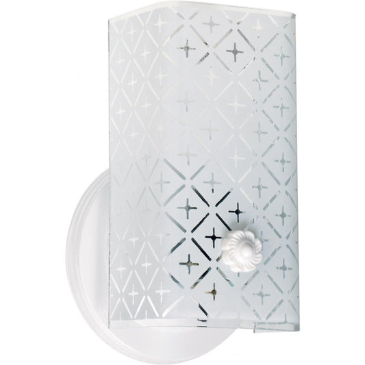 Retro 7" Diamond Pattern Frosted Channel U-bend Glass 2-light Bath Sconce