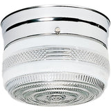 6" Retro Crystal and White Glass Flush Mount Drum Ceiling Fixture in Polished Chrome