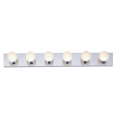 6-Light Modern Hollywood Makeup Mirror Vanity Wall Sconce 36" Bath Fixture - Polished Chrome, Polished Brass, or Beveled Mirror - Mid Century Modern Lighting by Practical Props