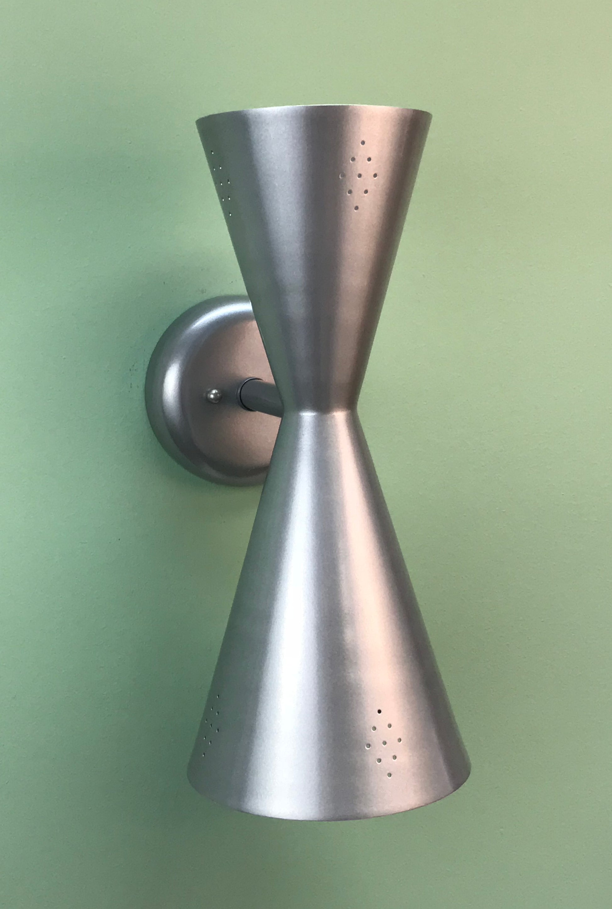 Exterior Pinhole Dual Cone Wall Sconce in Silver Metallic Powdercoat