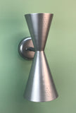 Exterior Pinhole Dual Cone Wall Sconce in Silver Metallic Powdercoat