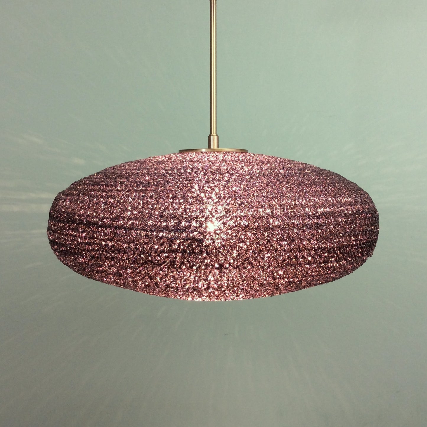 Gray Spun Acrylic Spaghetti Pendant Light by Practical Props