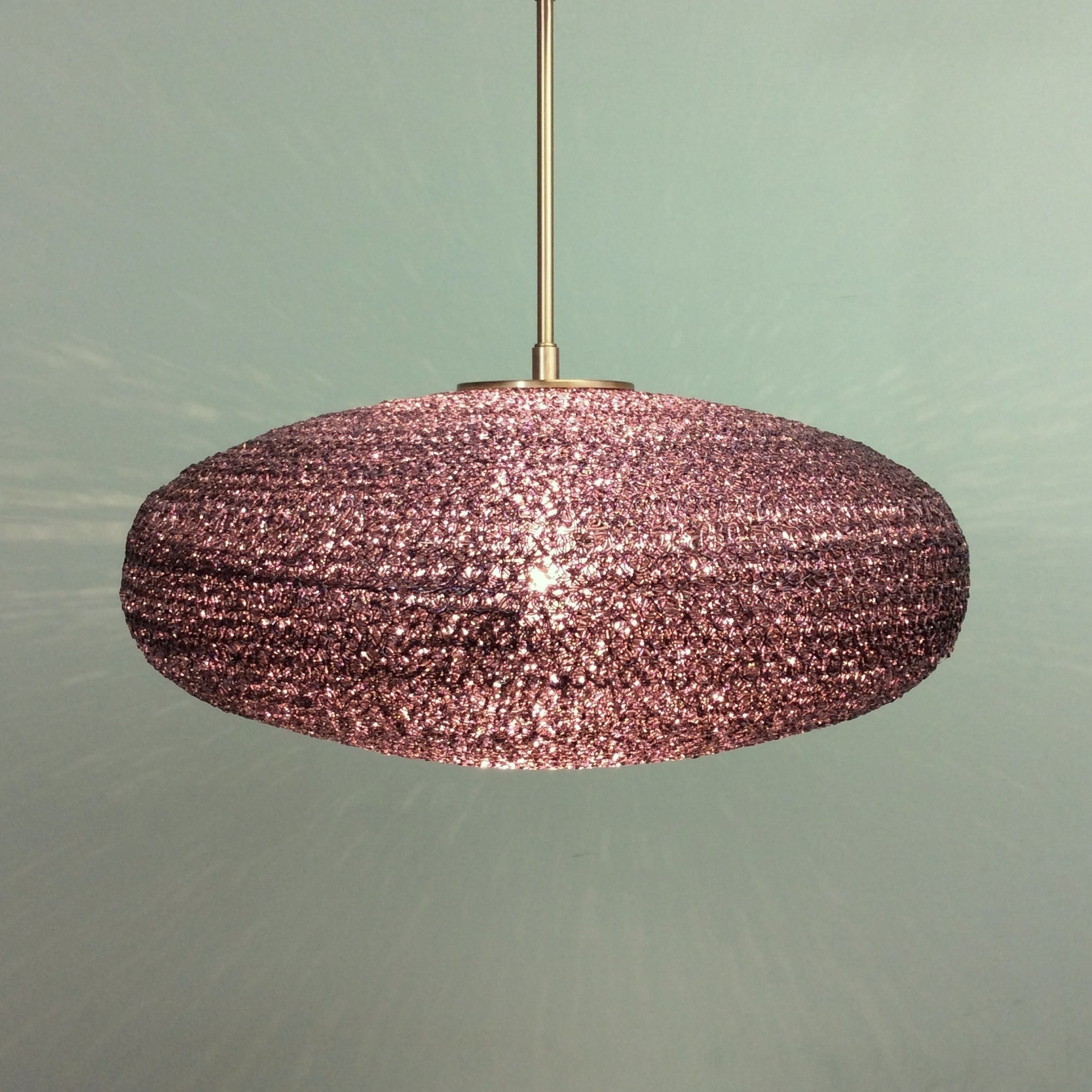 Gray Spun Acrylic Spaghetti Pendant Light by Practical Props
