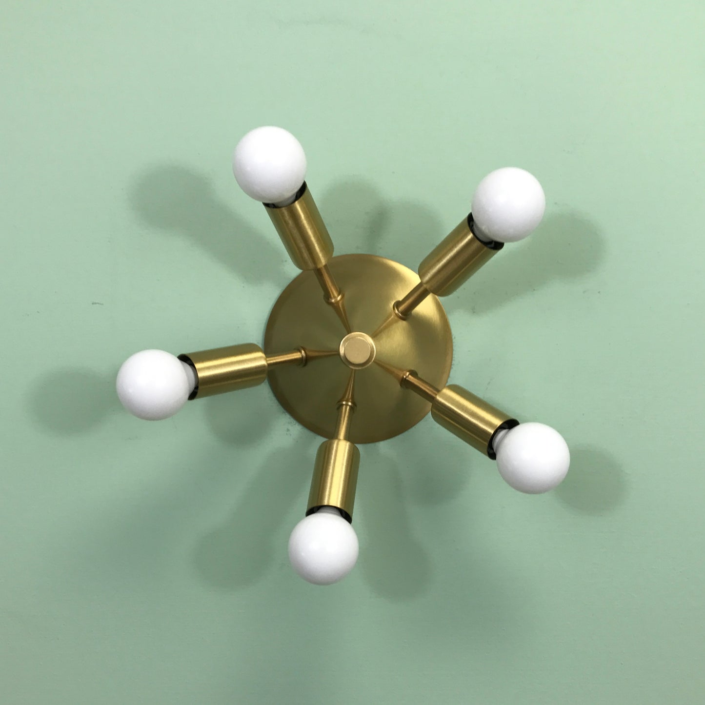 Starlight Mid Century Modern Flush Mount Light Fixture in Satin Brass