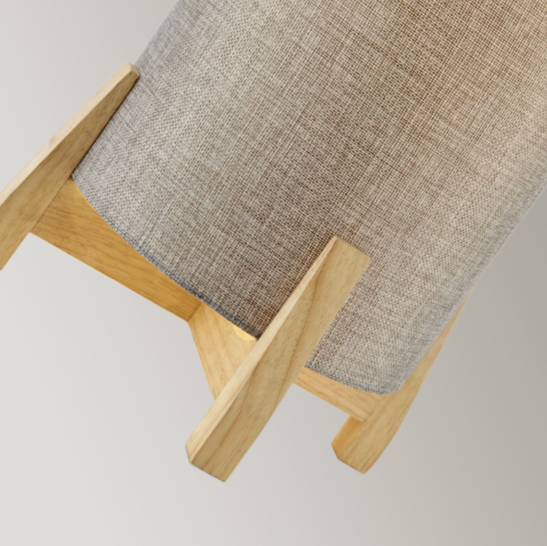 Canyon Grey Linen Outdoor Table Lamp - Waterproof, Rechargeable and Dimmable LED Lamp - Midcentury Modern Lighting by Practical Props