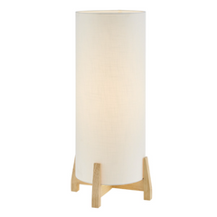 Canyon Ivory Linen Outdoor Table Lamp - Waterproof, Rechargeable and Dimmable LED Lamp - Midcentury Modern Lighting by Practical Props