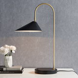 Jerome Modern Black and Gold Desk Lamp by Lite Source - Adjustable Task Lamp with USB Charging Port