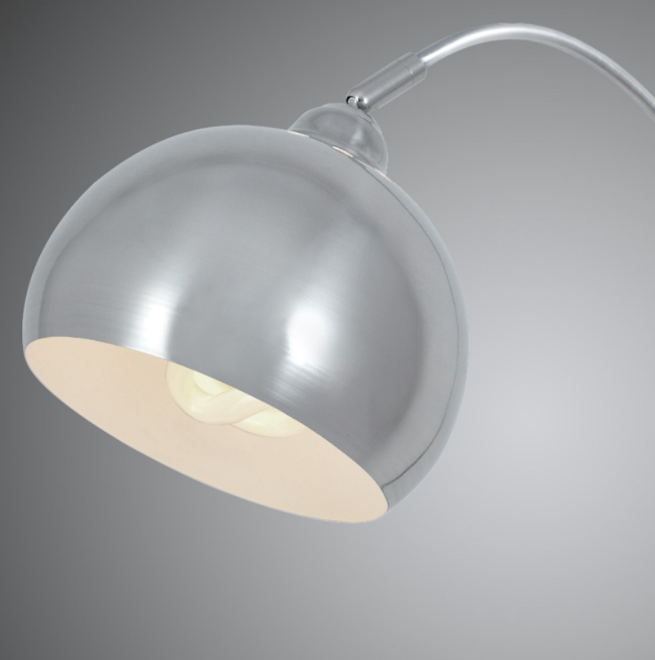 Palesa Modern Ark Floor Lamp in Polished Steel or Satin Black by Lite Source