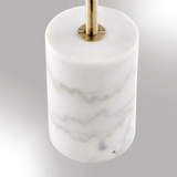 Tatum Marble LED Floor Lamp with Side Table - Brass and White Marble