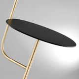 Tatum Marble LED Floor Lamp with Side Table - Brass and Black Marble