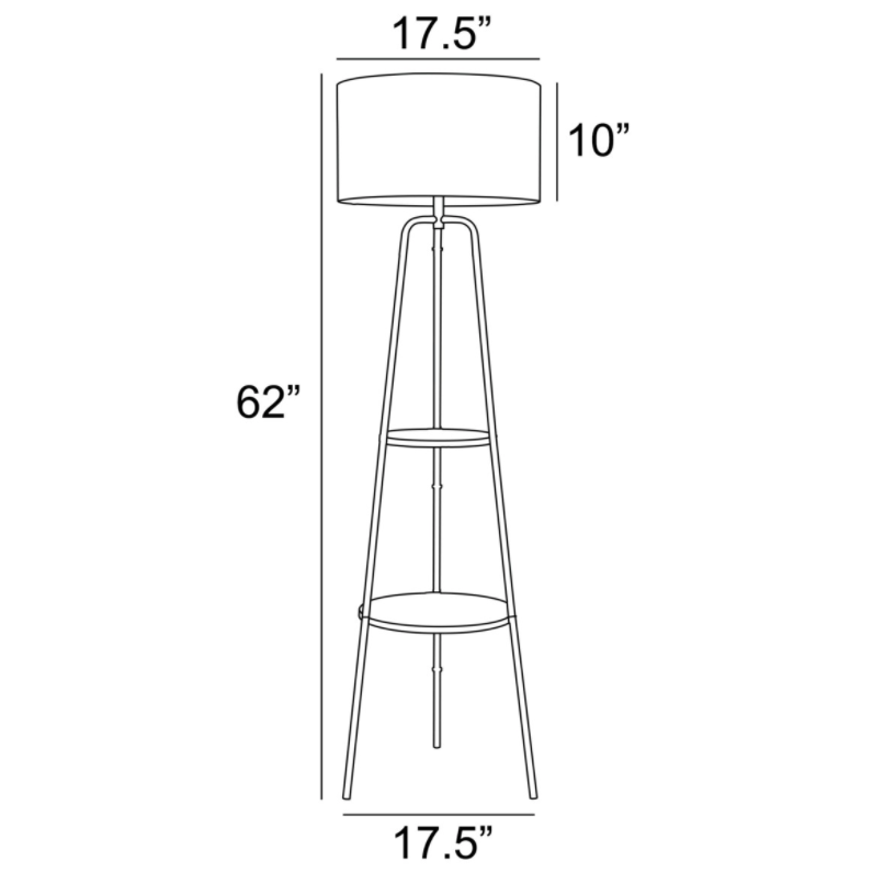 Patterson Gold & White Floor Lamp