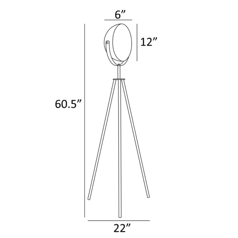 Gothard Black & Gold Tripod Floor Lamp
