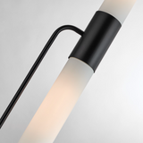 Dulance Modern Black + Frosted Glass Cylinder 2 Light Floor Lamp