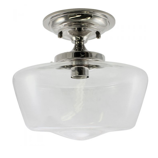 Clear Schoolhouse Semi-Flush Mount