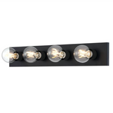 4-Light Modern Hollywood Makeup Mirror Vanity Wall Sconce 24" Bath Fixture - Polished Chrome, Polished Brass, Matte Black, White, or Beveled Mirror - Mid Century Modern Lighting by Practical Props