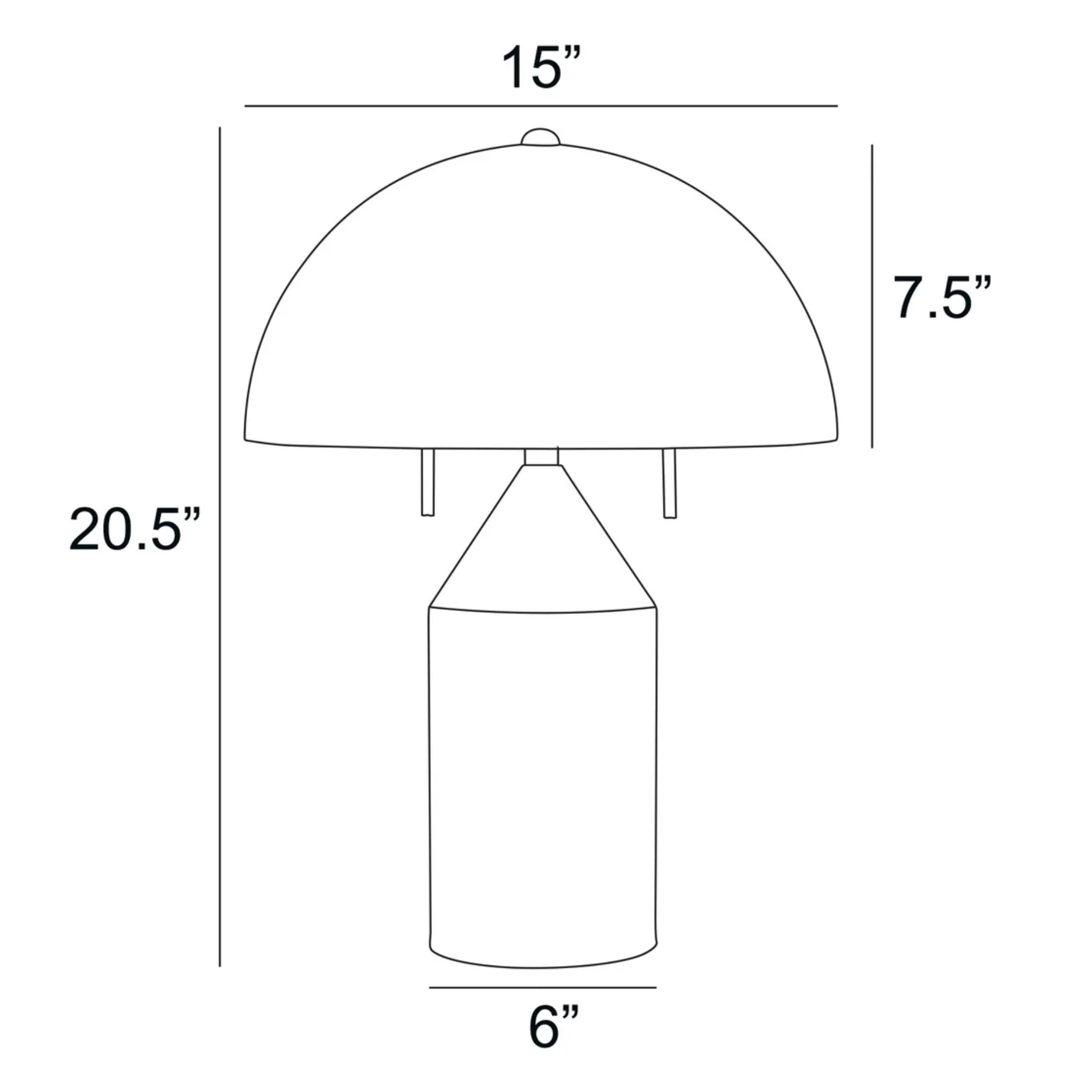 Ranae Modern Metallic Dome Table Lamp 