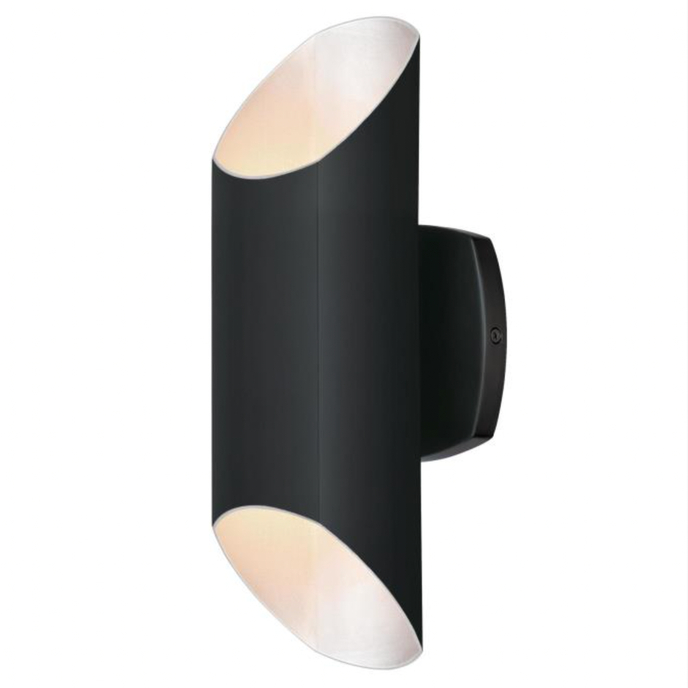 Carson Dimmable LED Matte Black Exterior Wall Sconce - Outdoor 2-light Up-Down Cylinder Light