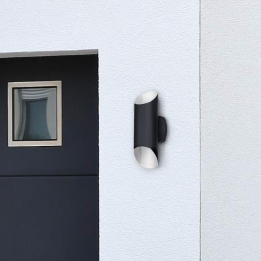 Carson Dimmable LED Matte Black Exterior Wall Sconce - Outdoor 2-light Up-Down Cylinder Light