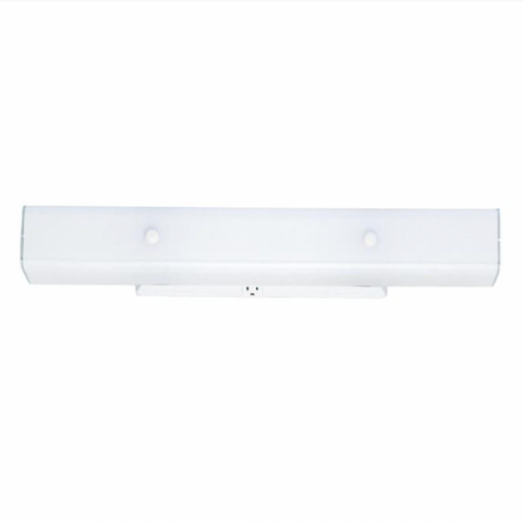 Retro 24" White Frosted Frosted Channel Glass 4-light Bath Sconce