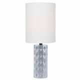 Delta Retro Modern Geometric Textured Table Lamp with Linen Shade