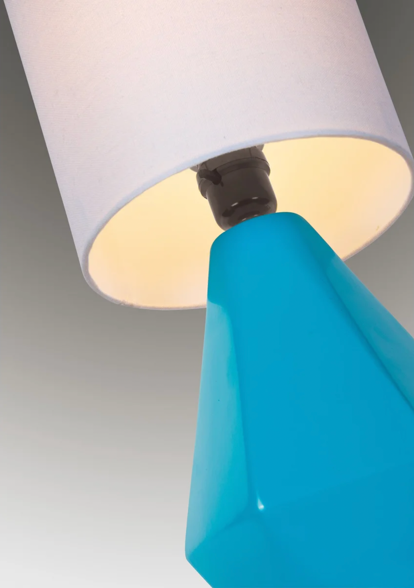 Mason Retro Modern Geometric Table Lamp with Linen Shade