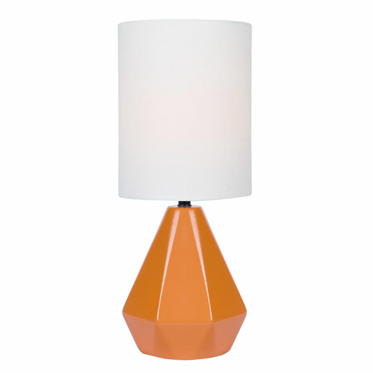 Mason Retro Modern Geometric Table Lamp with Linen Shade