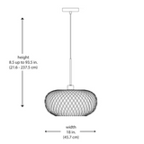 Large Rattan Ellipse Oval Woven Pendant Light 
