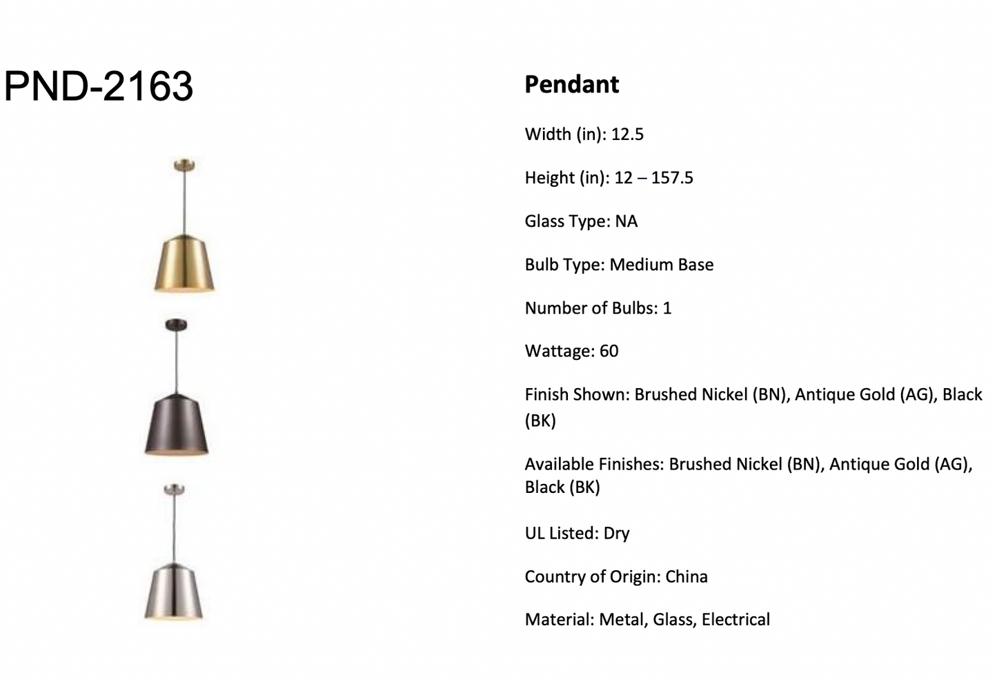 Benjamin Modern Bell Shade 1-Light Industrial Pendant