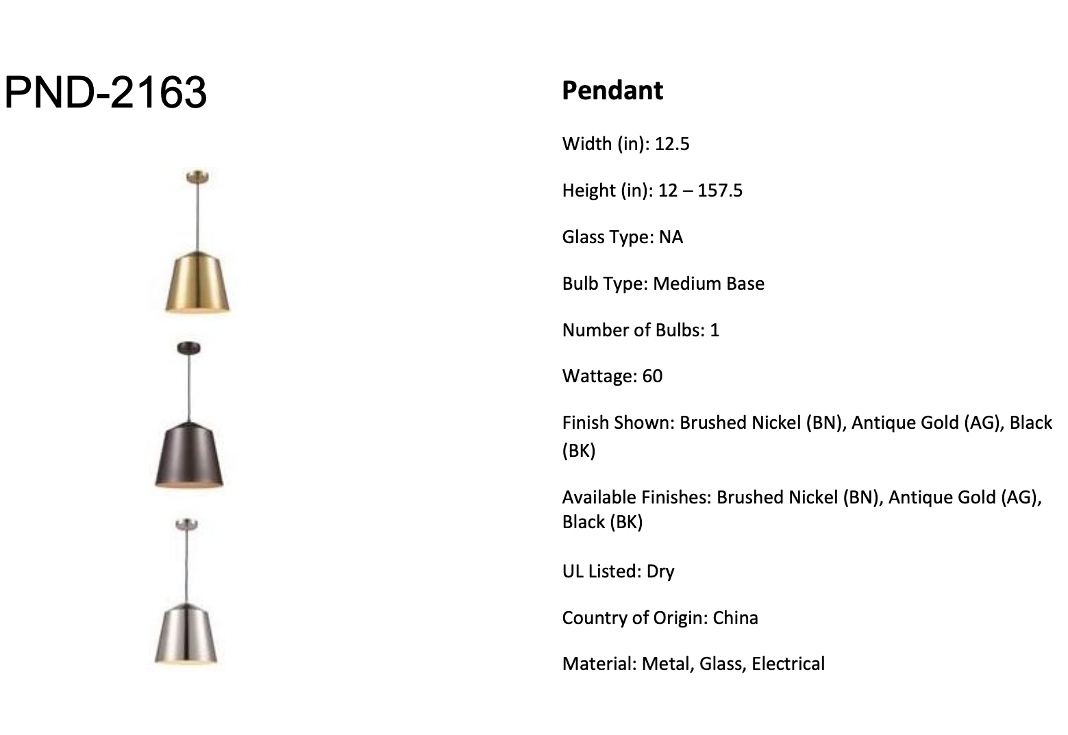 Benjamin Modern Bell Shade 1-Light Industrial Pendant