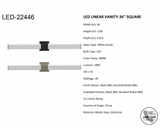 Ackerman Rectangular 36" LED Linear Cylinder Vanity Wall Sconce in Satin Black or Brushed Nickel