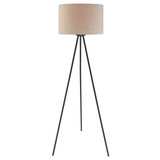 Tullio Modern Tripod Bronze Floor Lamp with Beige Linen Drum Shade by Lite SourceTullio Modern Tripod Black Floor Lamp with Beige Linen Drum Shade by Lite Source