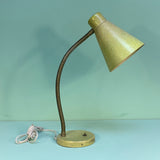 Vintage 1950s Yellow Fiberglass Gooseneck Desk Lamp - Practical Props