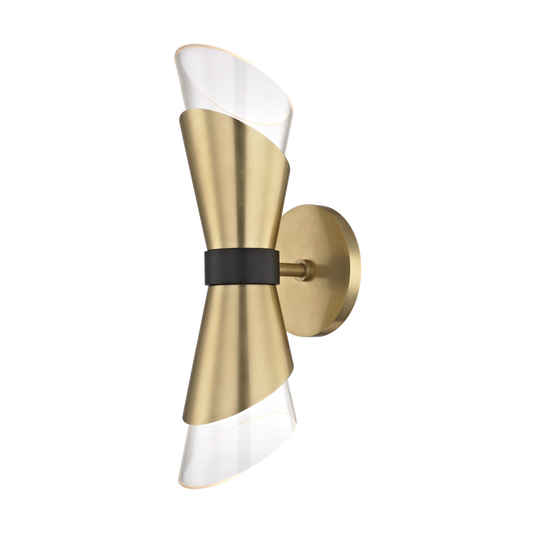 Angie 2-Light Wall Sconce in Modern Brass
