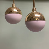 Vintage Polished Brass Mini Globe Pendant Lights - Practical Props