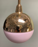Vintage Polished Brass Mini Globe Pendant Lights - Practical Props