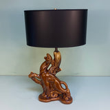 Vintage 1950s Ceramic Jaguar Table Lamp