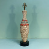 Vintage Mosaic Ceramic Orange and Turquoise Table Lamp