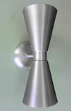 Midcentury Modern Bowtie Dual Cone Wall Sconce Light Aluminum
