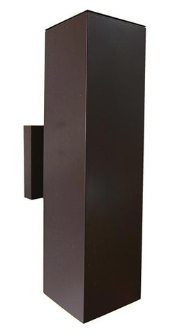 Modern Square Exterior Up Down Wall Sconce Bronze