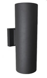 Modern Round Exterior Up Down Wall Sconce Black
