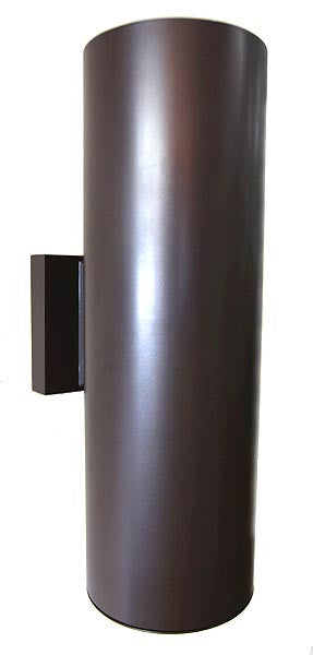 Modern Round Exterior Up Down Wall Sconce Bronze