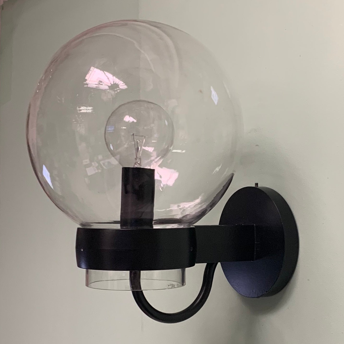 Vintage Exterior Modern Clear Globe Wall Sconce